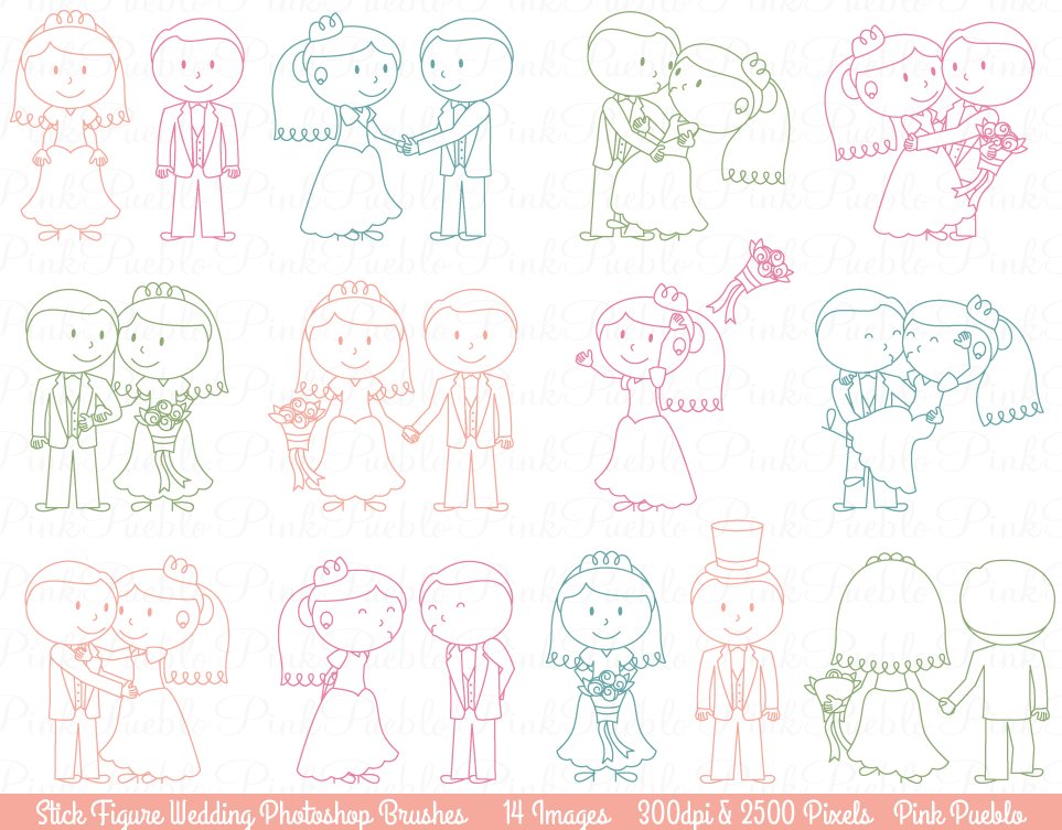 Wedding Stick Figure PS Brushescover image.