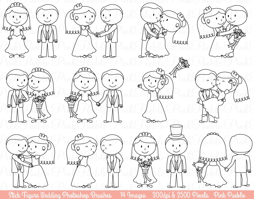 Wedding Stick Figure PS Brushespreview image.