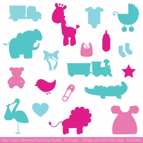 Baby Shower Silhouettes Brushescover image.
