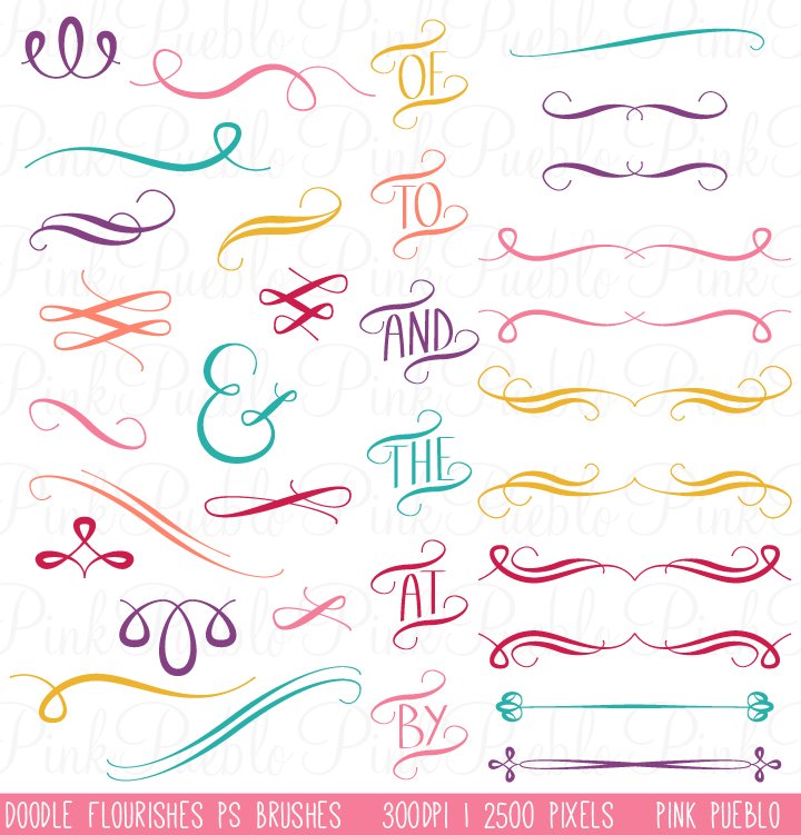 Hand Drawn Flourishes PS Brushescover image.