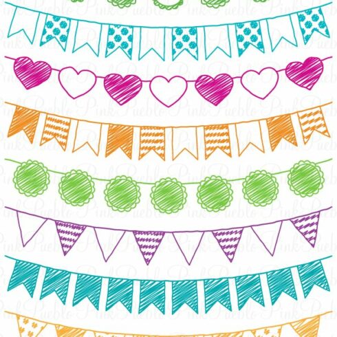 Doodle Bunting Photoshop Brushescover image.