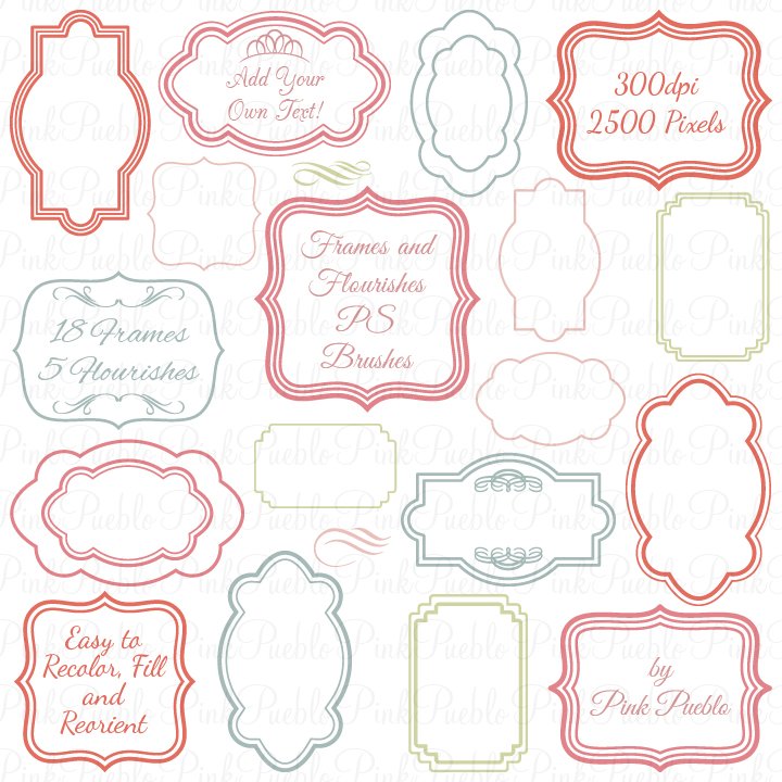 Frames & Flourishes Photoshop Brushcover image.