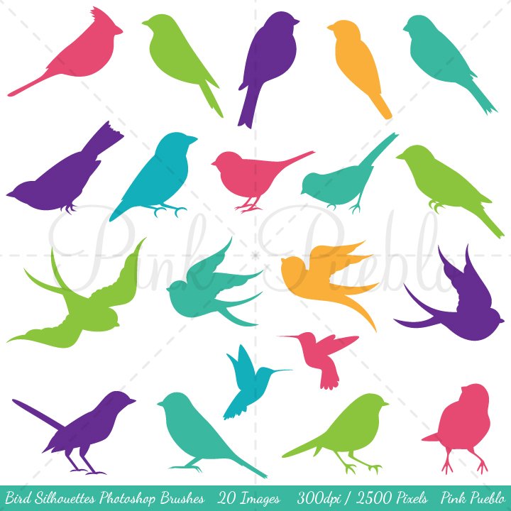 Bird Silhouettes Photoshop Brushescover image.