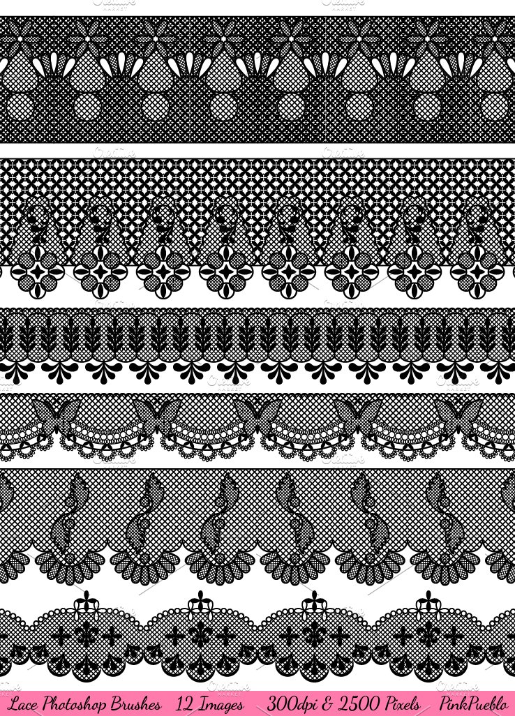 Lace Photoshop Brushespreview image.