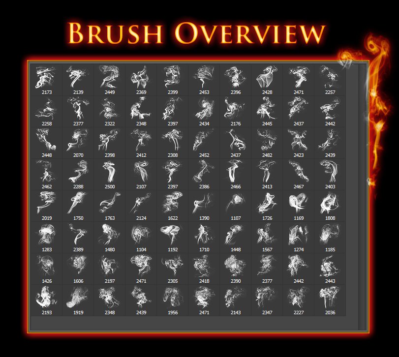 80 Smoke and Fire Brushes & PNGspreview image.
