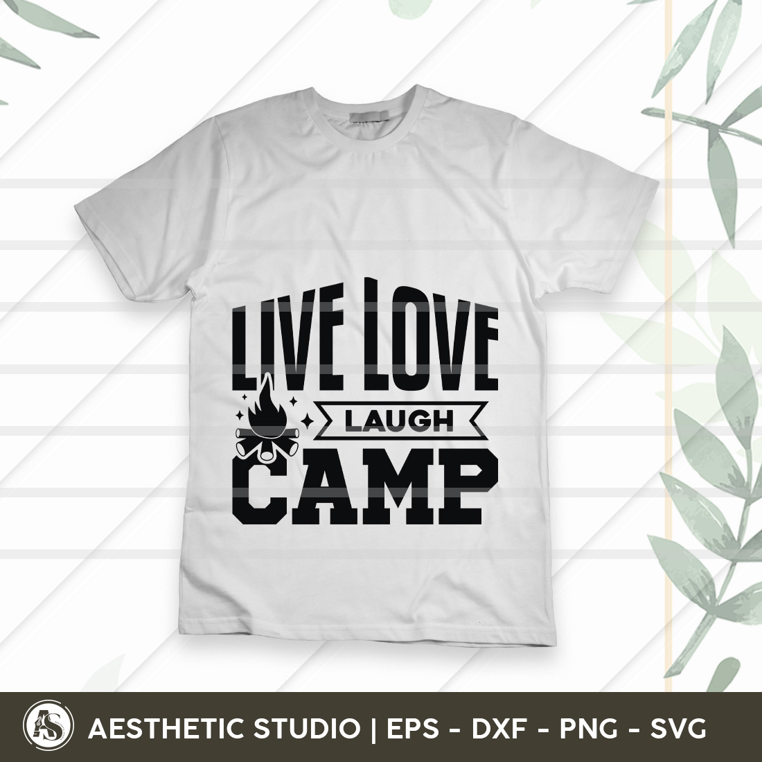 Live Love Laugh Camp, Adventure, Camp Life, Camping Svg, Typography, Camping Quotes, Camping Cut File, Funny Camping, Camping T-shirt Design, Svg, Eps, Dxf, Png, Cut file preview image.