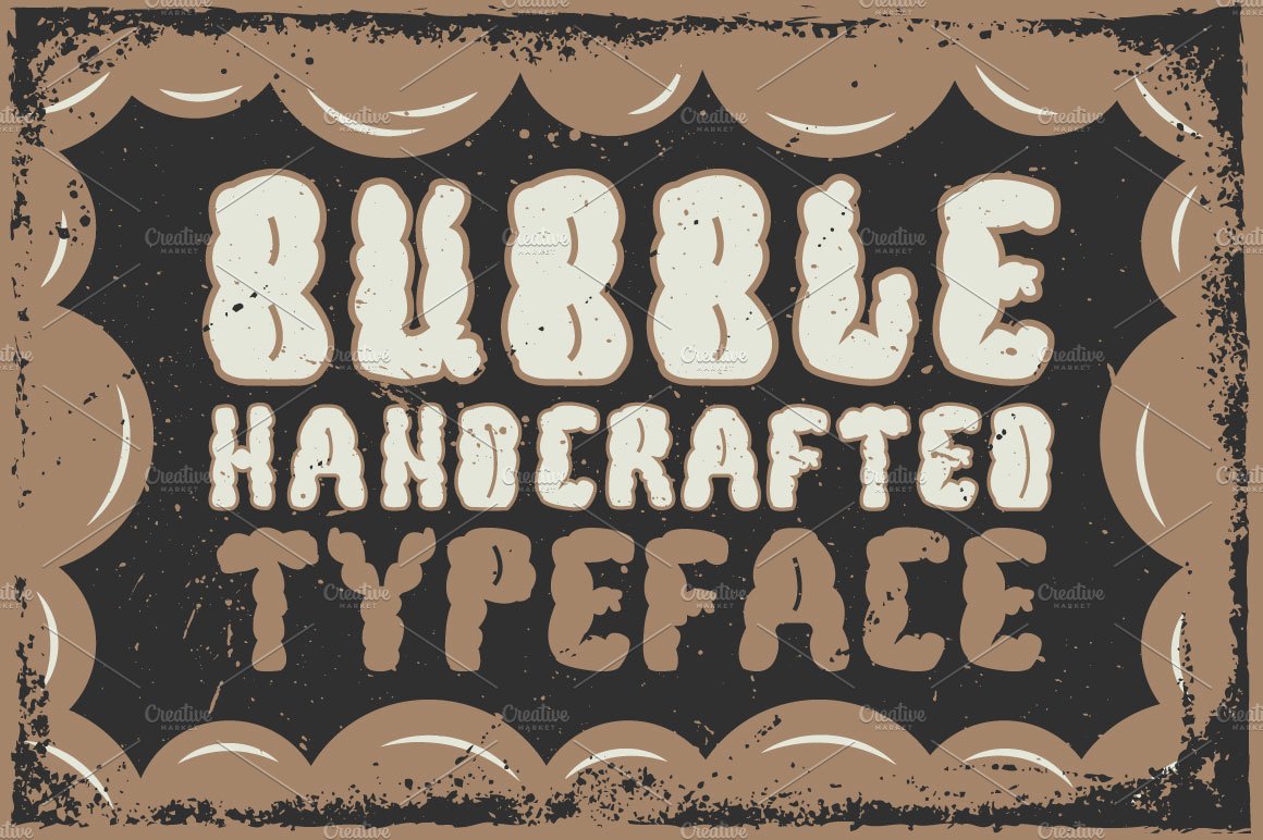 Handcrafted "Bubble" font cover image.