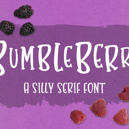 Bumbleberry - a silly serif font cover image.