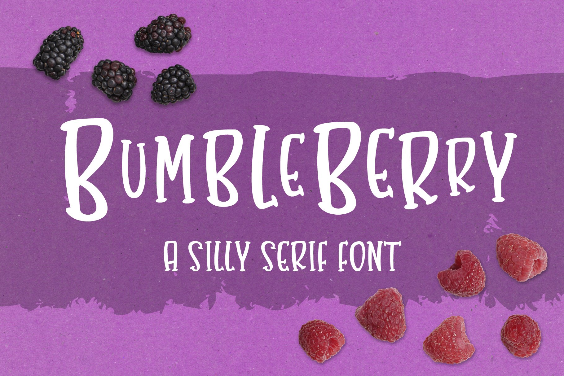 Bumbleberry - a silly serif font cover image.