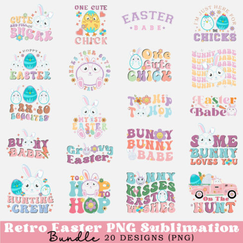 Retro Easter Sublimation Bundle cover image.