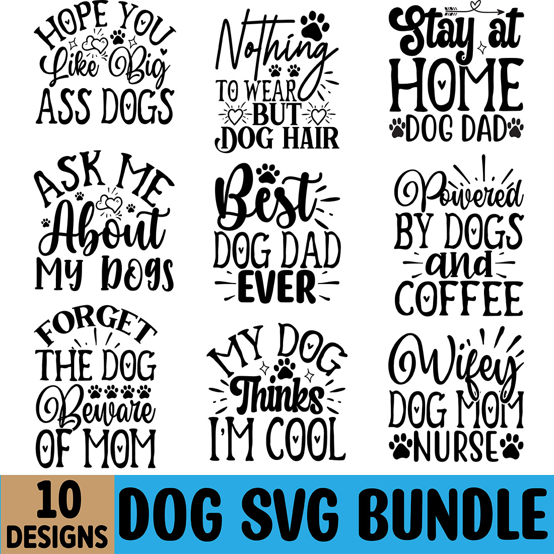 Dog SVG Design Bundle preview image.