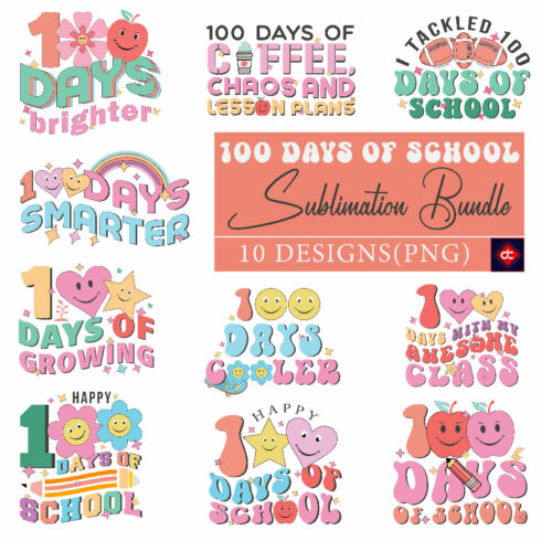 100 Days Of School Sublimation Bundle cover image.