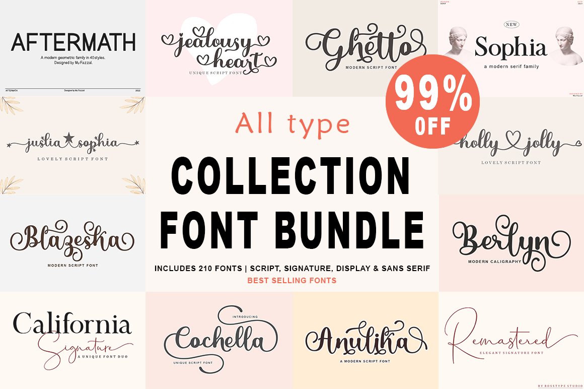 All Type Collection Font Bundle cover image.