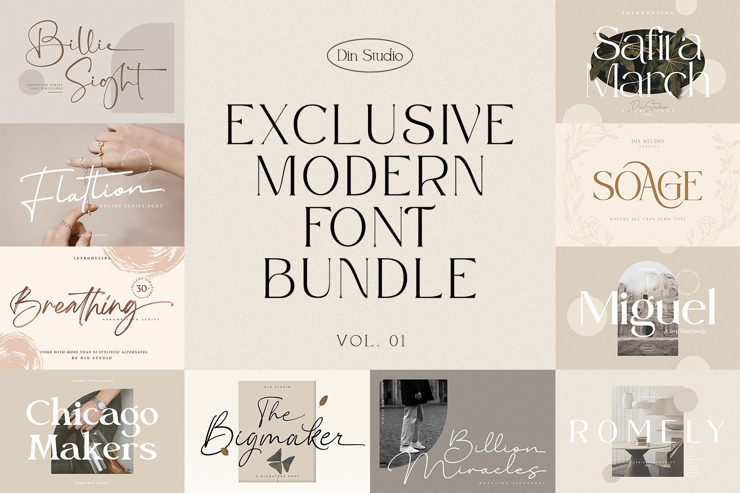 SALE - Exclusive Modern Font Bundle cover image.