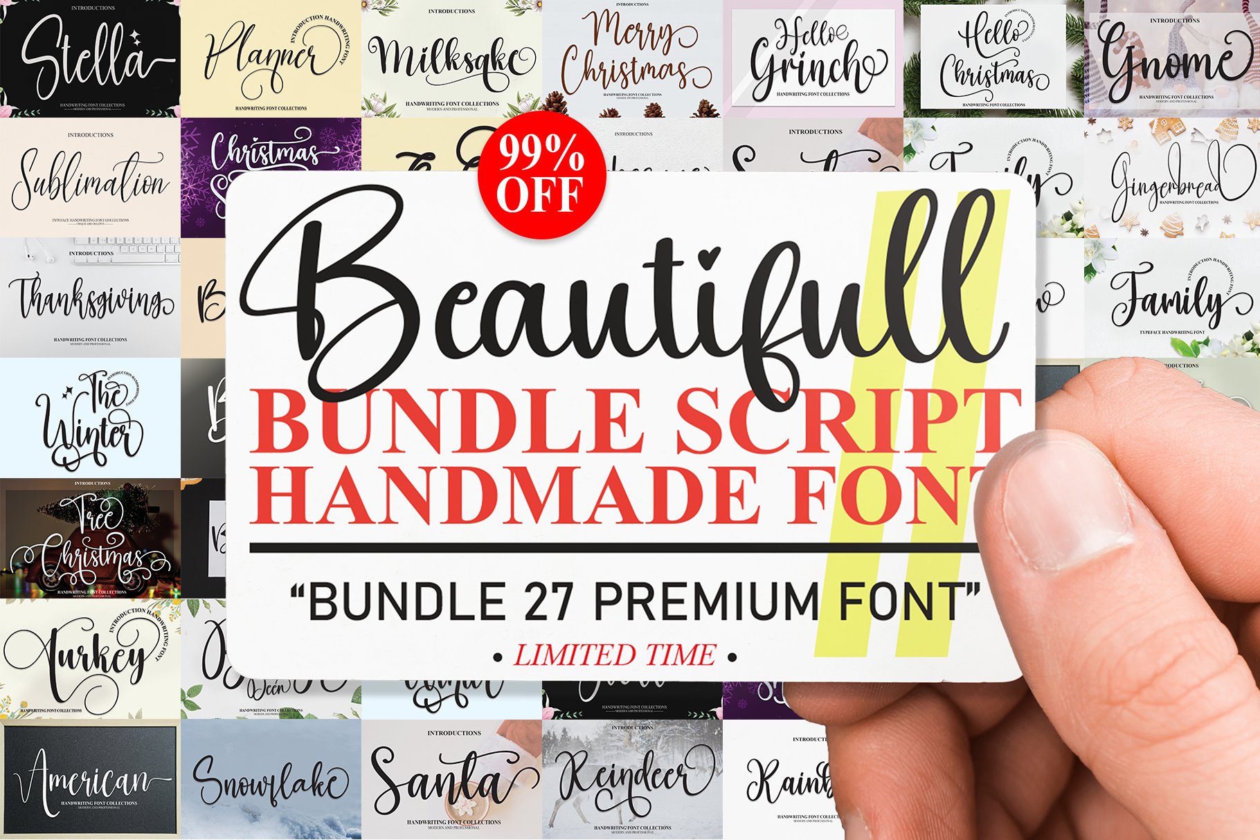 Beautifull bundle script handmade cover image.