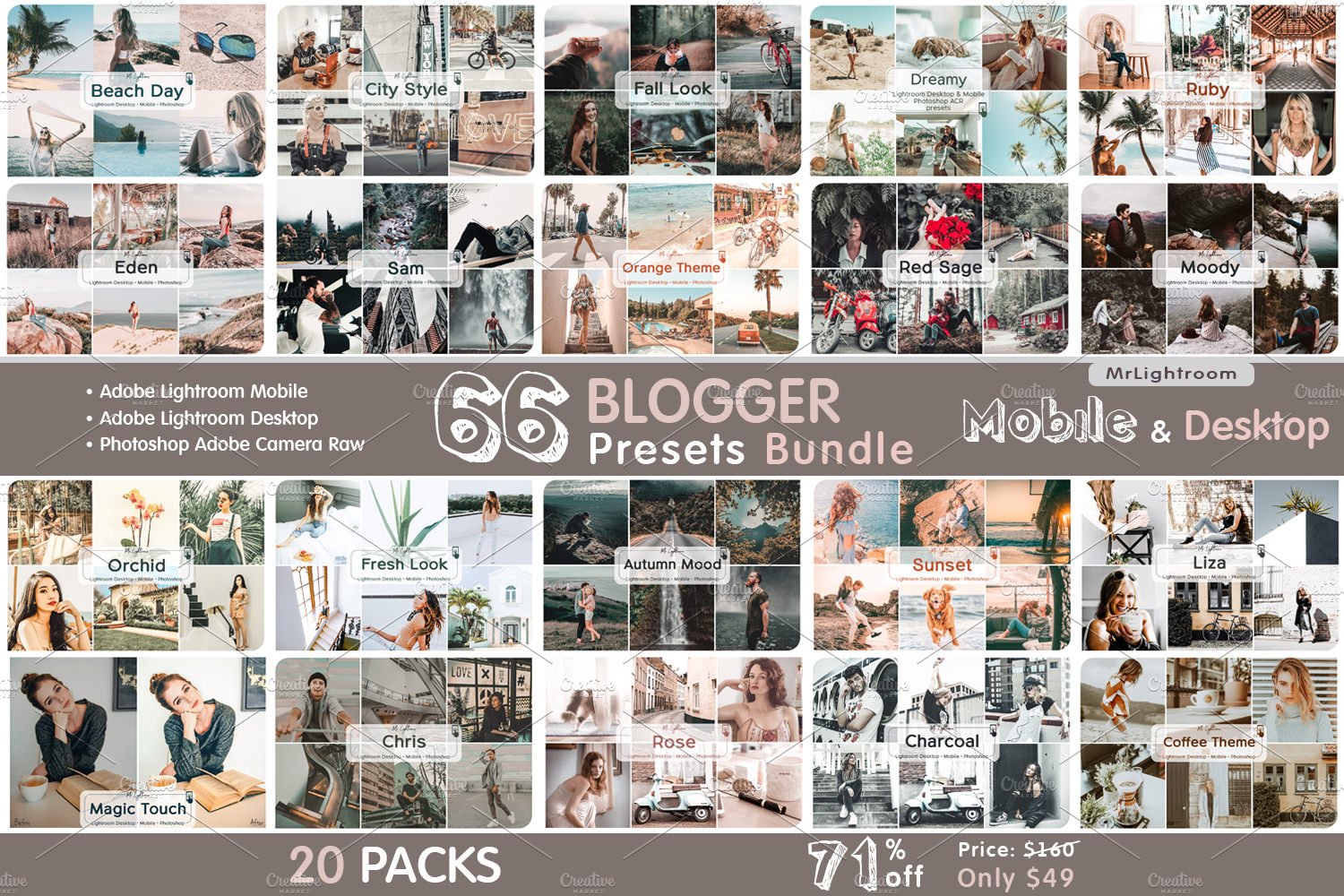 71% OFF Bundle Lightroom Presetscover image.