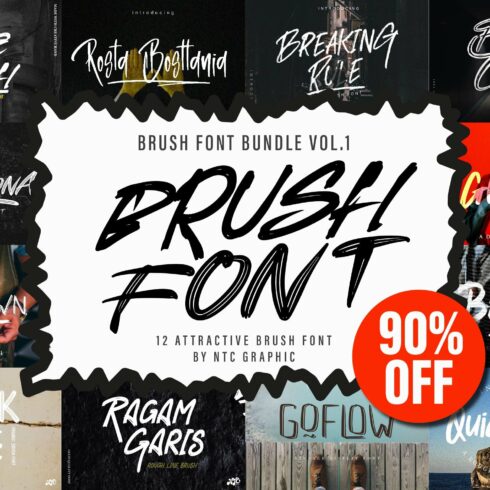 Brush Font Bundle SALE!! - Vol.1 cover image.