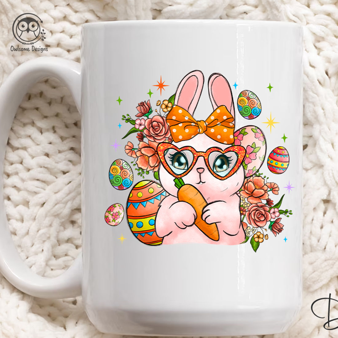 Bunny Easter Day PNG Sublimation preview image.