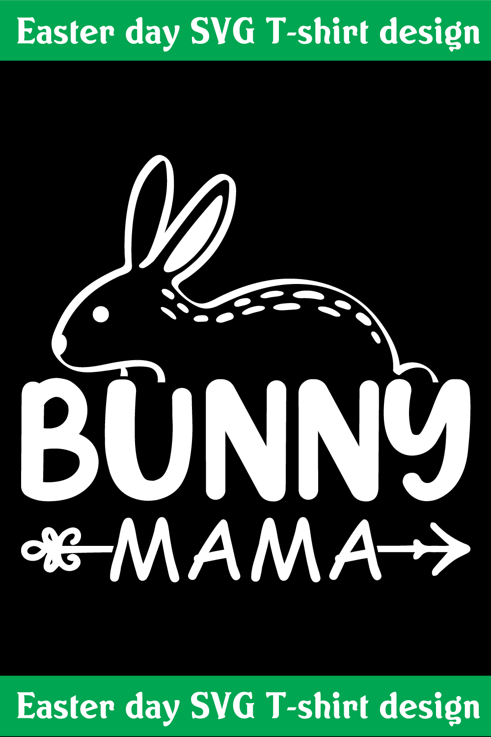 Bunny mama Easter Day printable T-Shirt pinterest preview image.