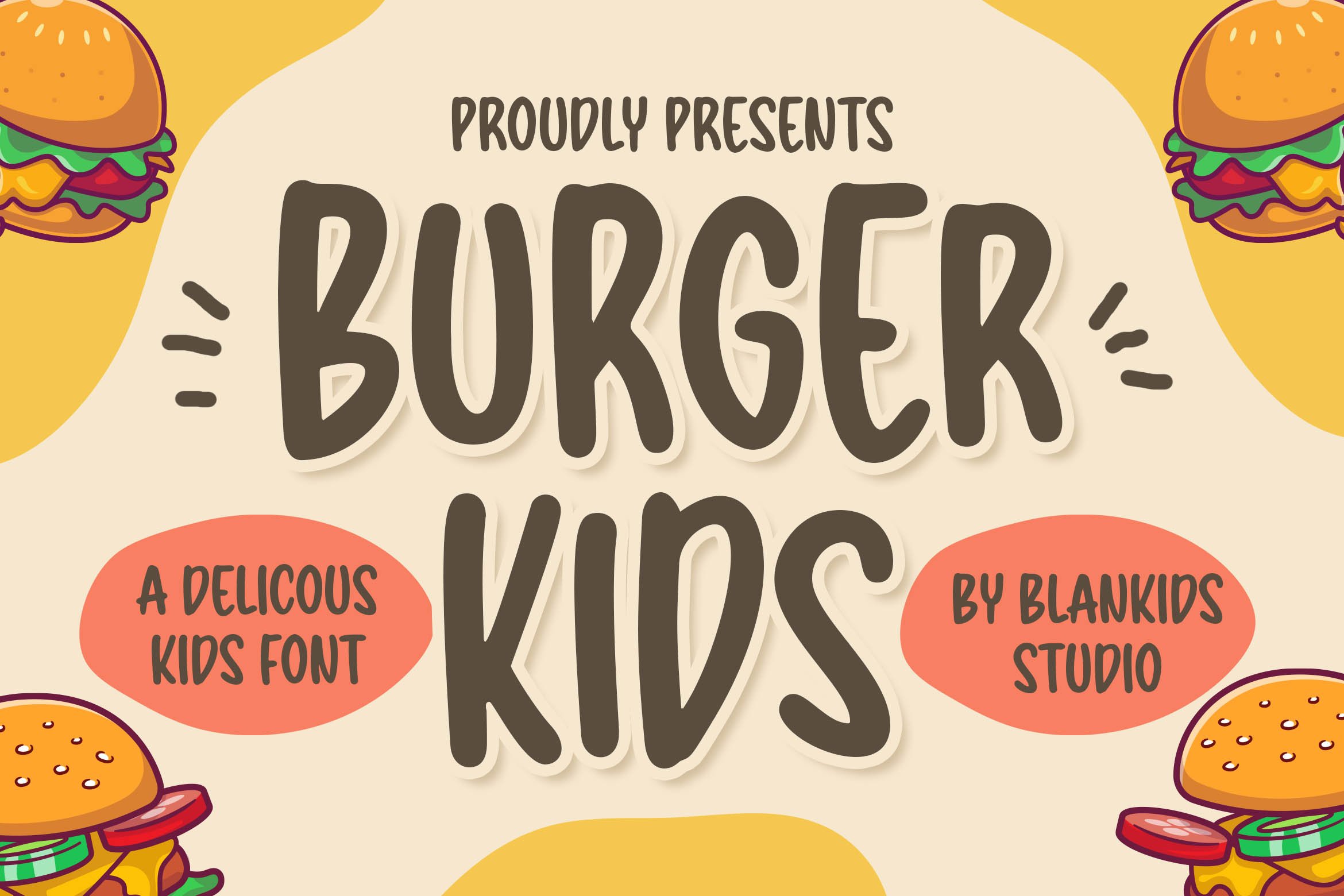 Burger Kids a Delicious Kids Font cover image.