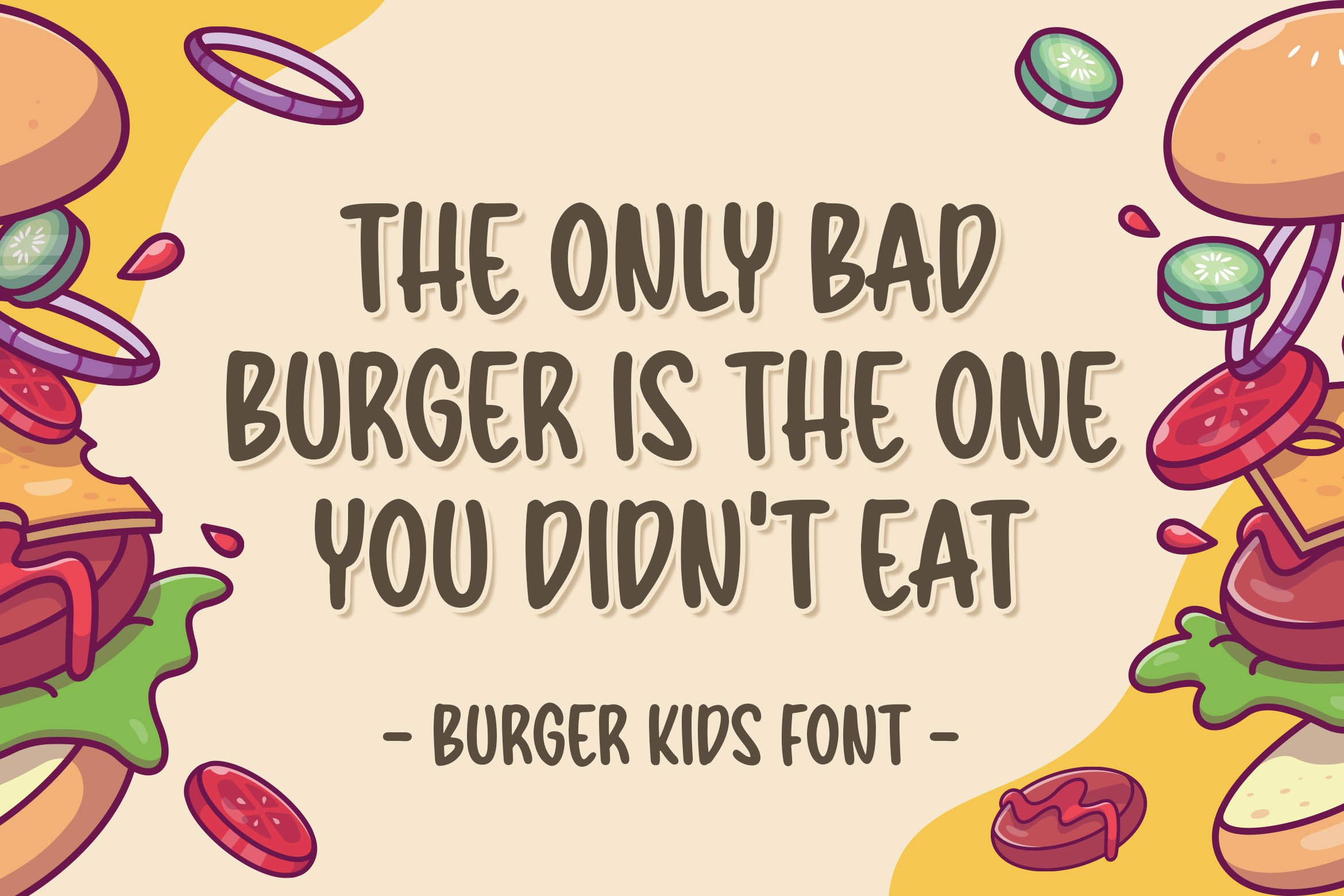 Burger Kids a Delicious Kids Font preview image.