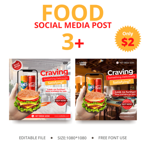 Food Social Media Post Bundles cover image.