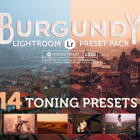 Burgundy Lightroom Preset Packcover image.