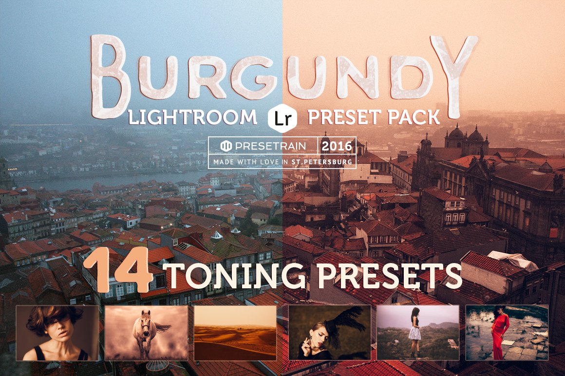 Burgundy Lightroom Preset Packcover image.