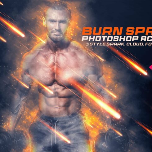 Burn Spark Effect Photoshop Actioncover image.