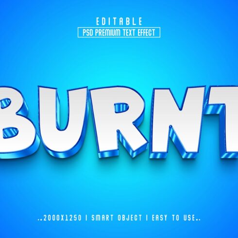 Burnt 3D Editable psd Text Effectcover image.