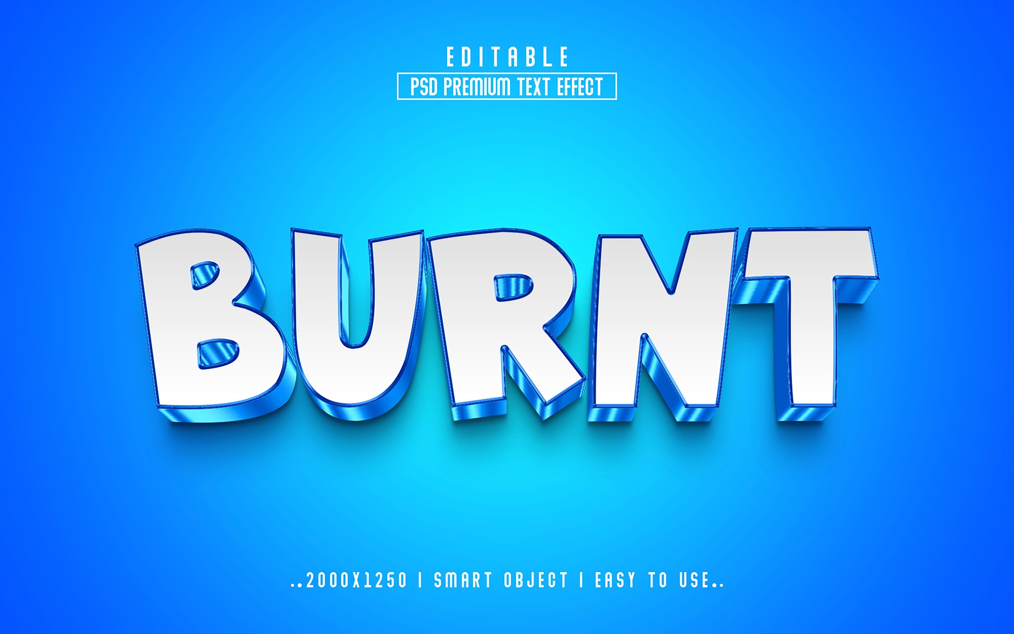 Burnt 3D Editable psd Text Effectcover image.