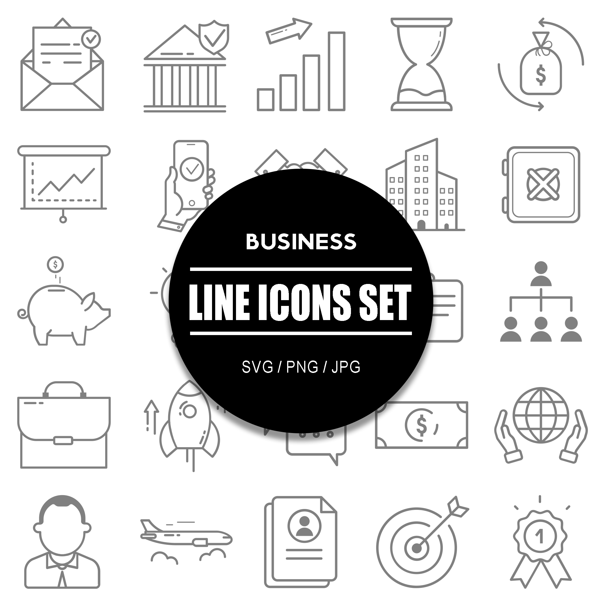Business Line Icon Set cover image.