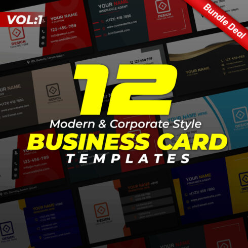 12 Modern & Corporate Style Business Card Templates - Only $10 cover image.