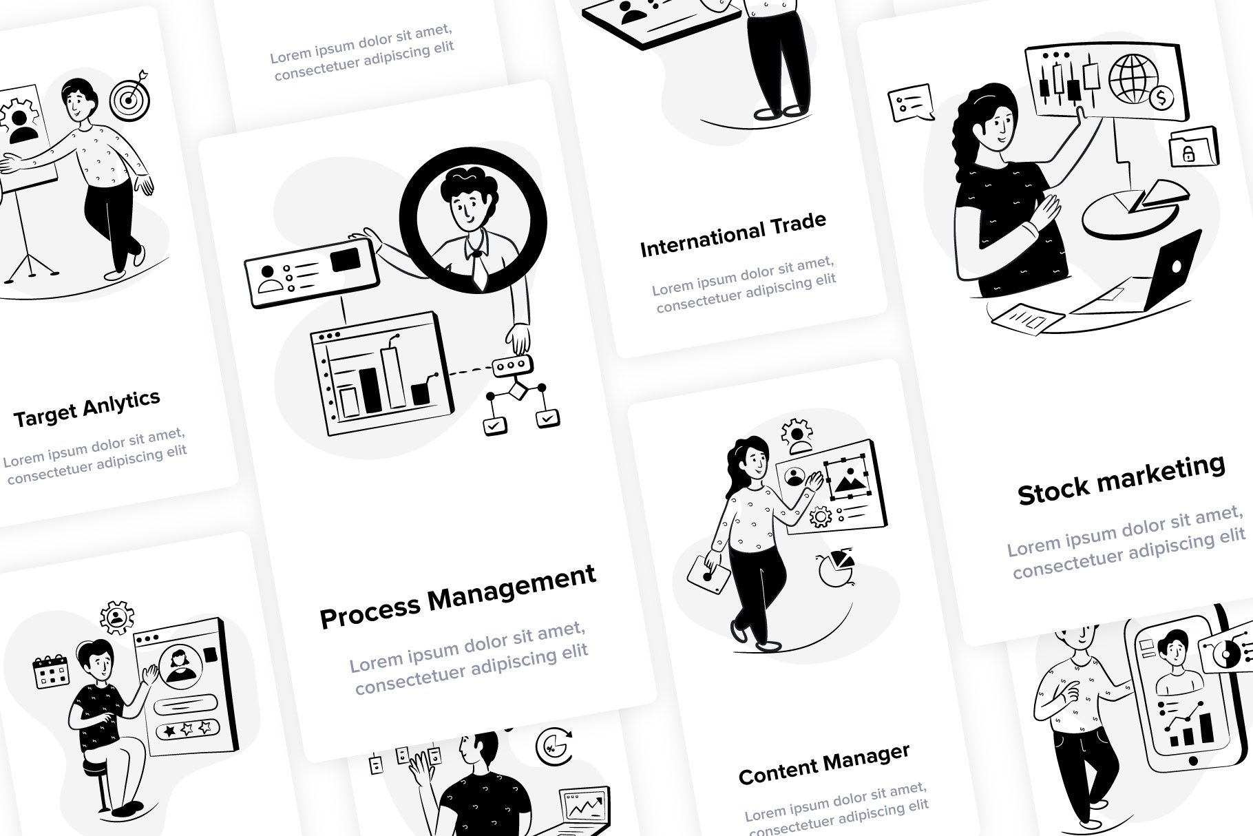 79 Hand Drawn Business Illustrations preview image.