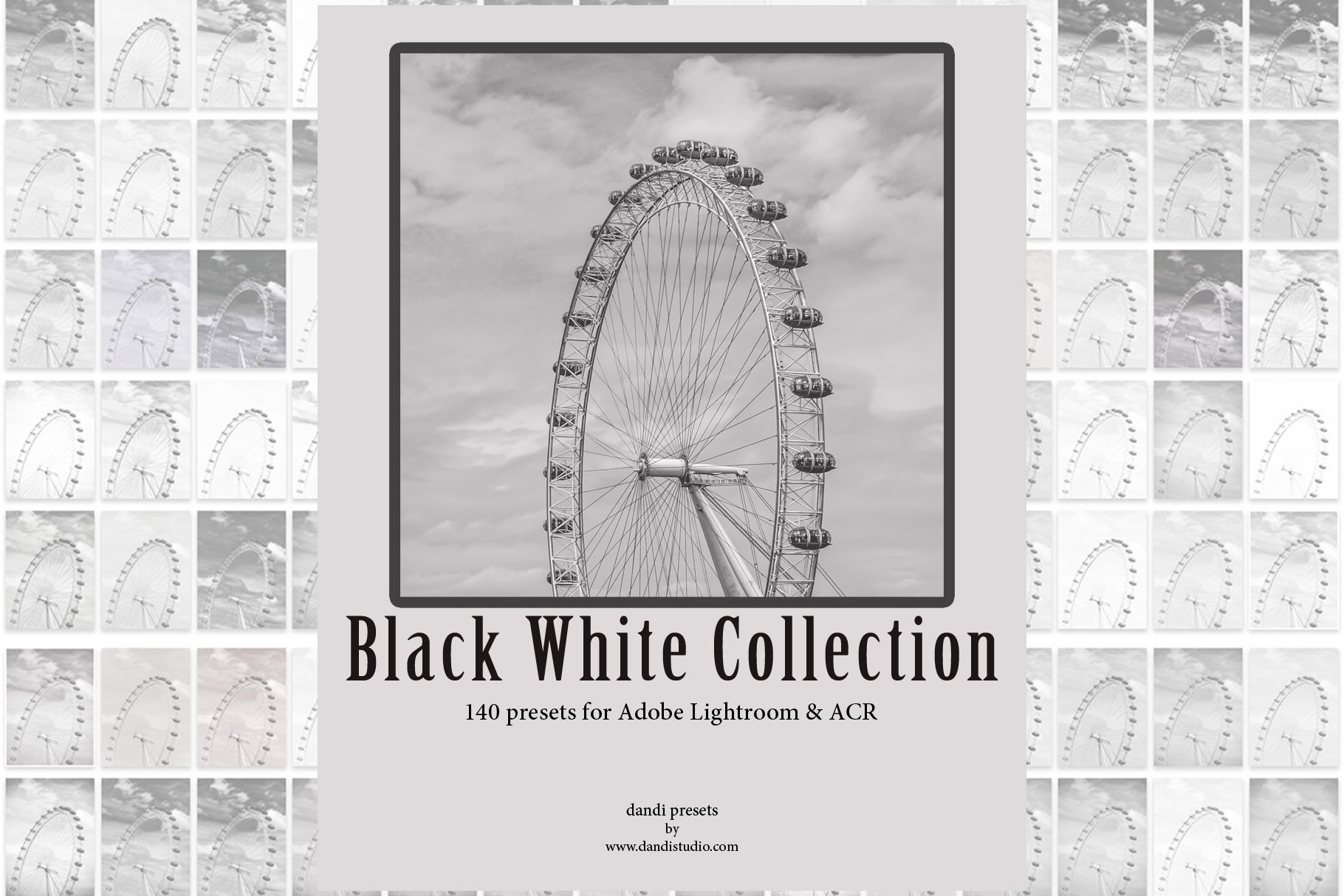 Black White Collection Adobe presetscover image.