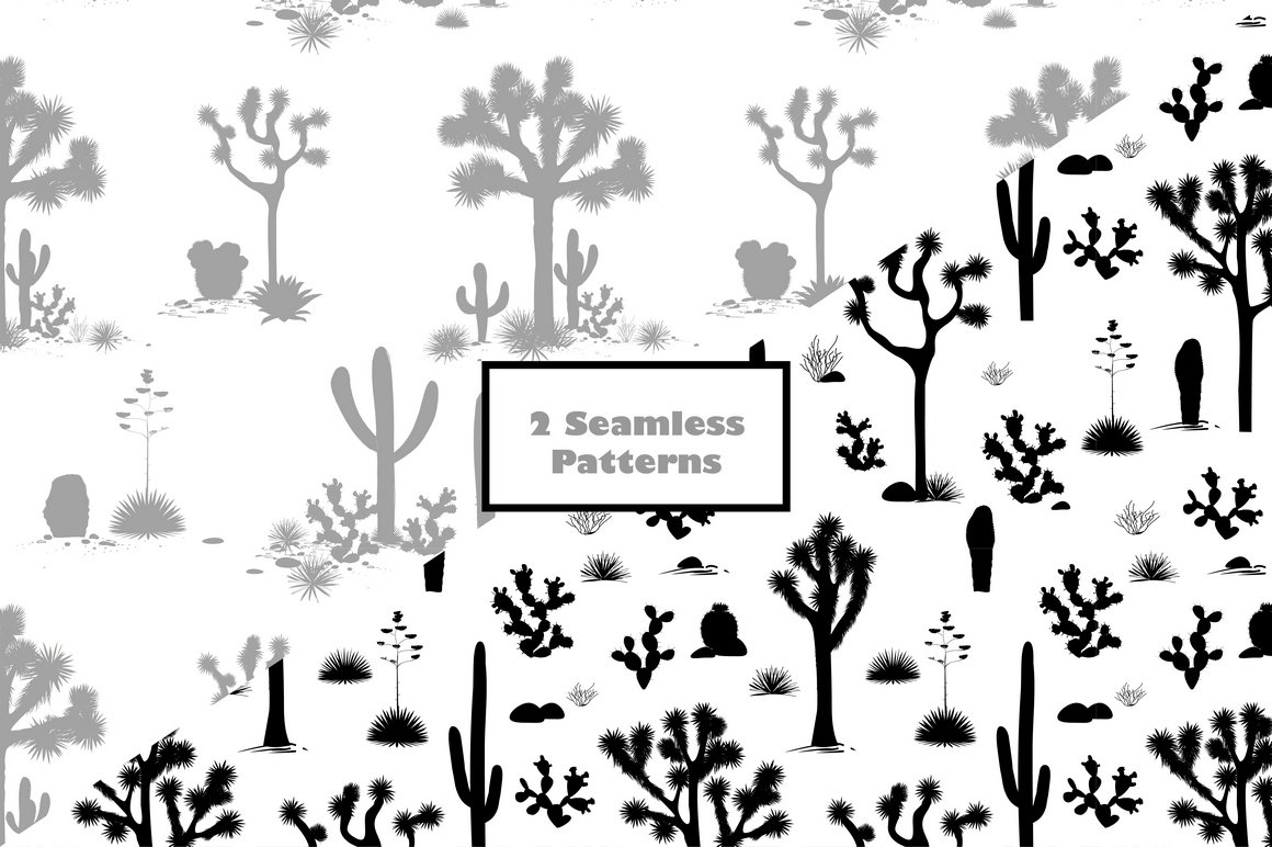 Black and white photo of a cactus pattern.