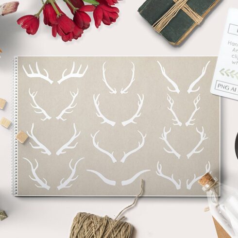 Vector Antlers and Photoshop Brushescover image.