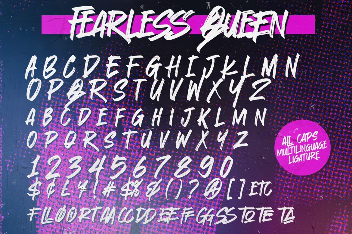 Fearless Queen - Graffiti typeface preview image.