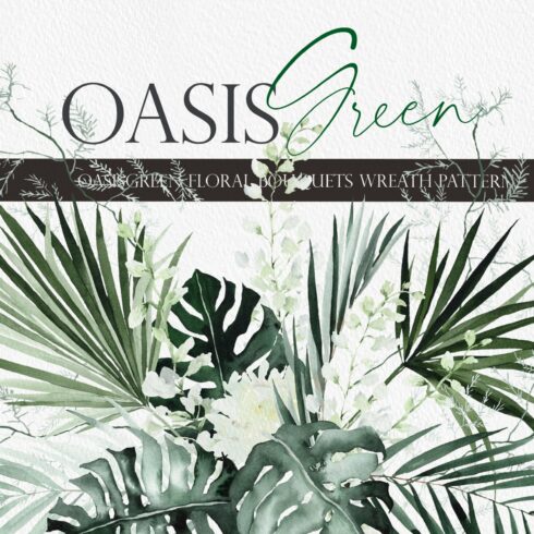 OASIS green - Wedding clipart cover image.