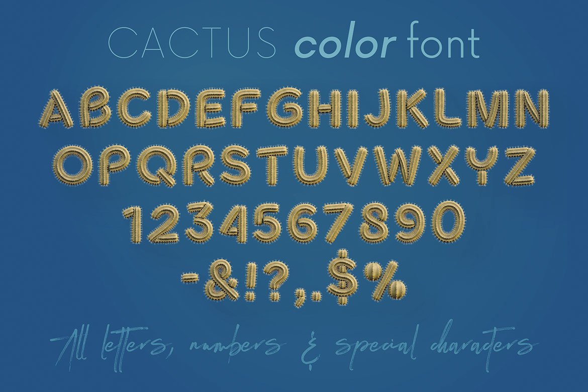 Cactus - Color Font preview image.