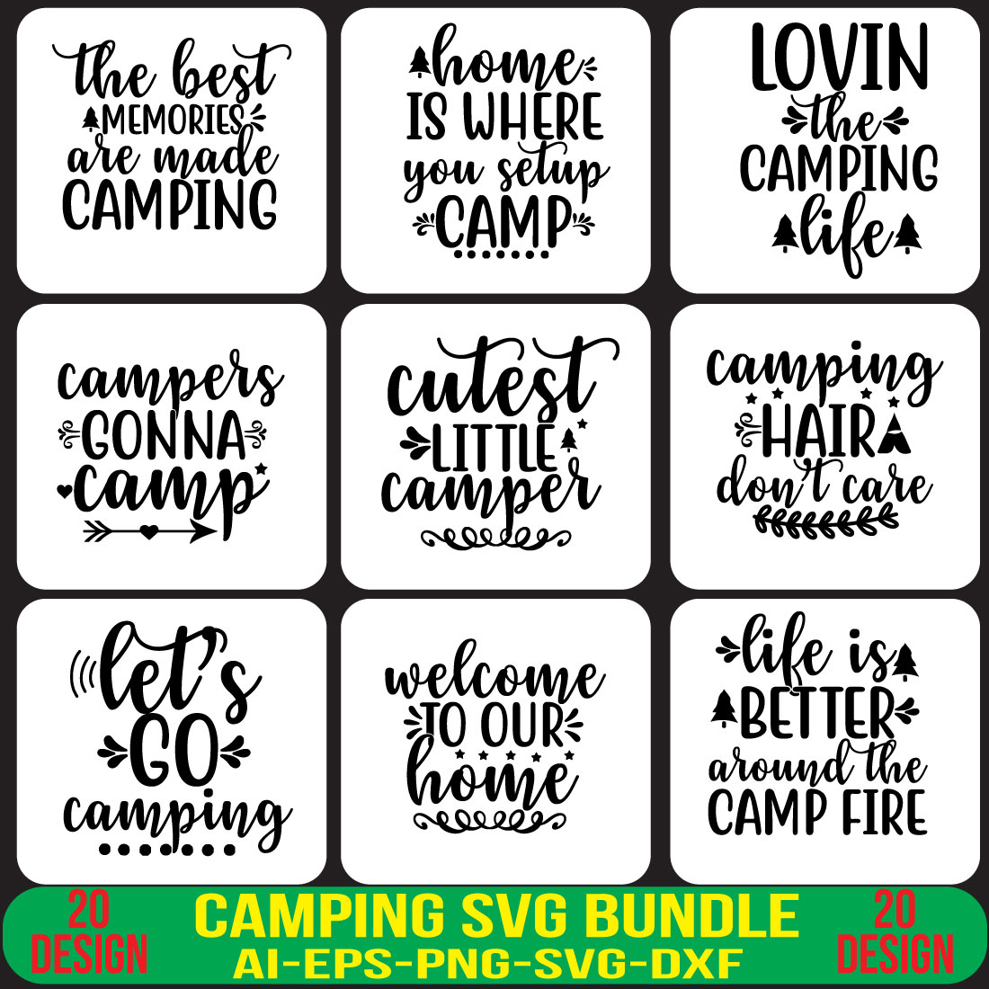 Camping SVG Bundle cover image.