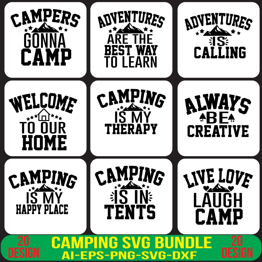 Camping SVG Bundle cover image.