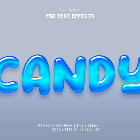 Candy liquid blue editable textcover image.