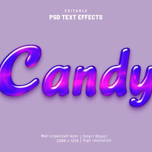 Candy liquid editable text Psd Stylecover image.