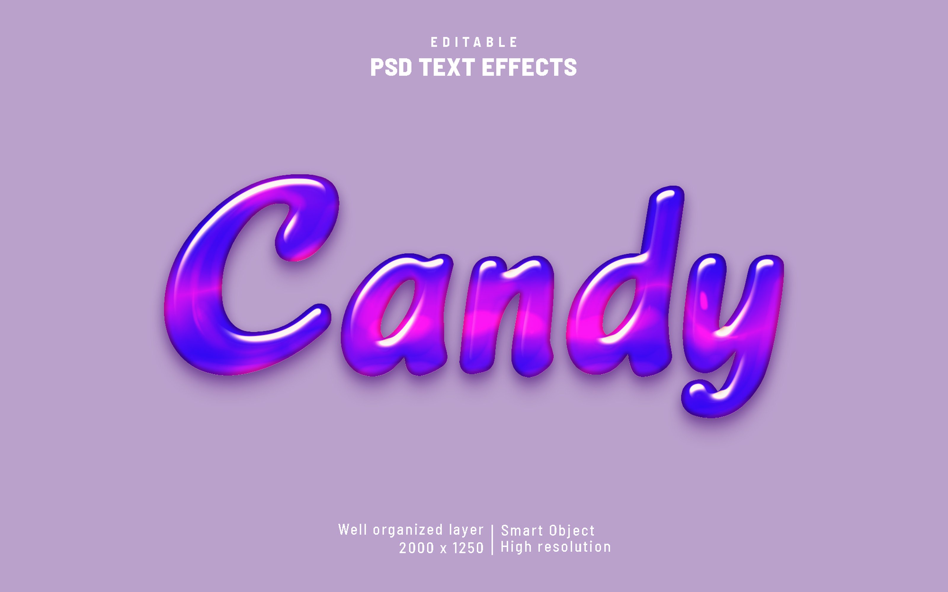 Candy liquid editable text Psd Stylecover image.