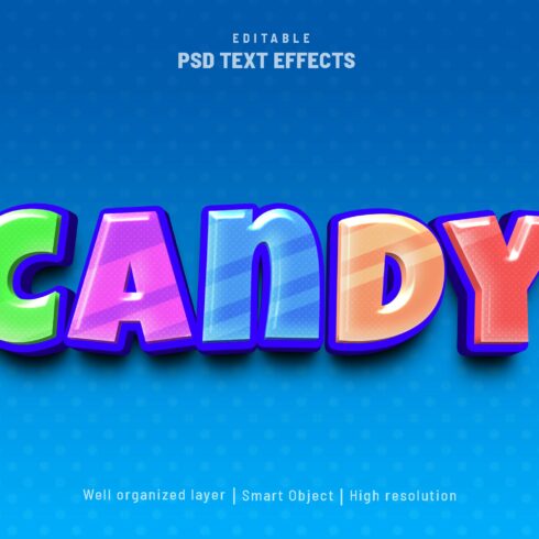 Candy editable text effect PSDcover image.