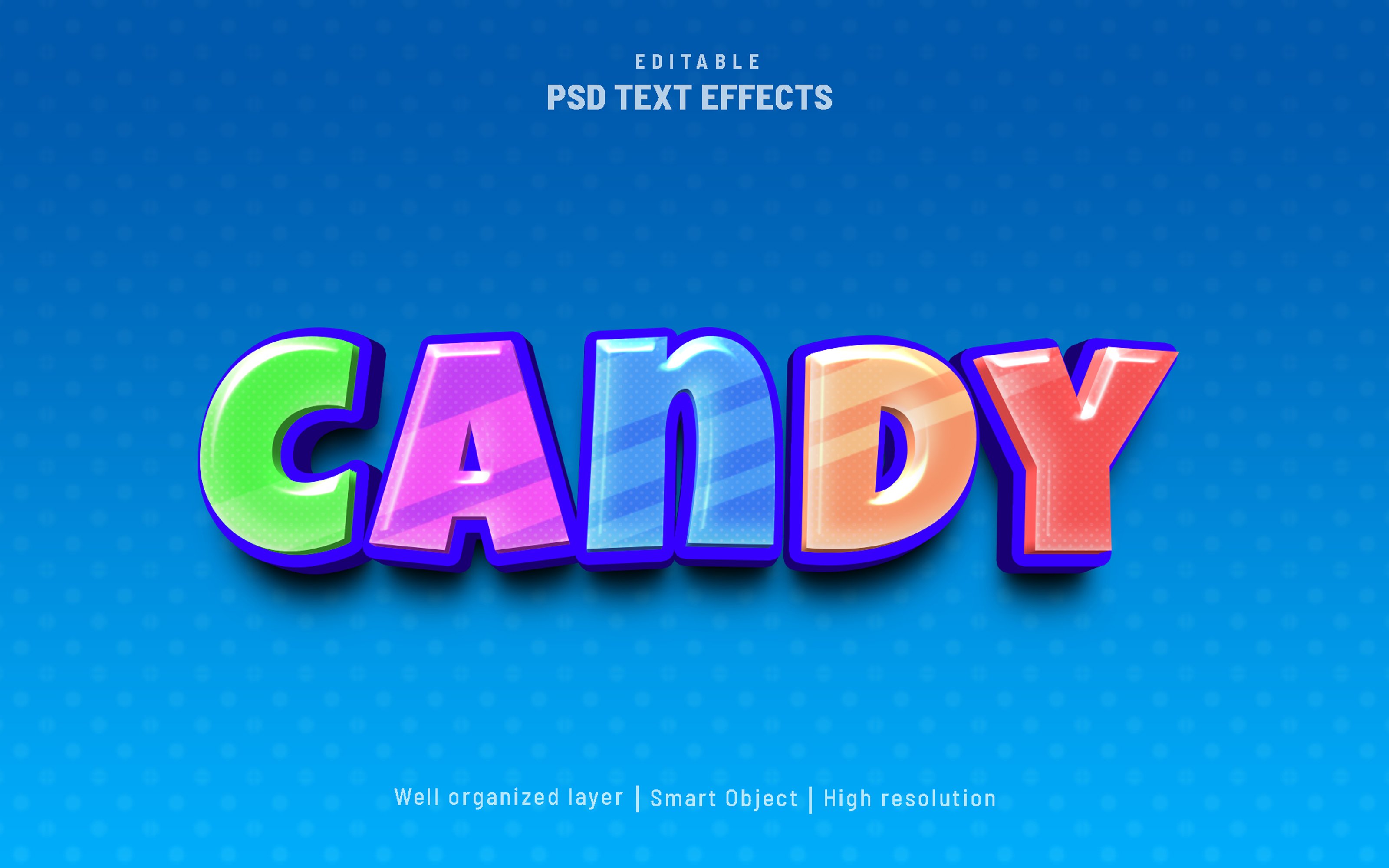 Candy editable text effect PSDcover image.