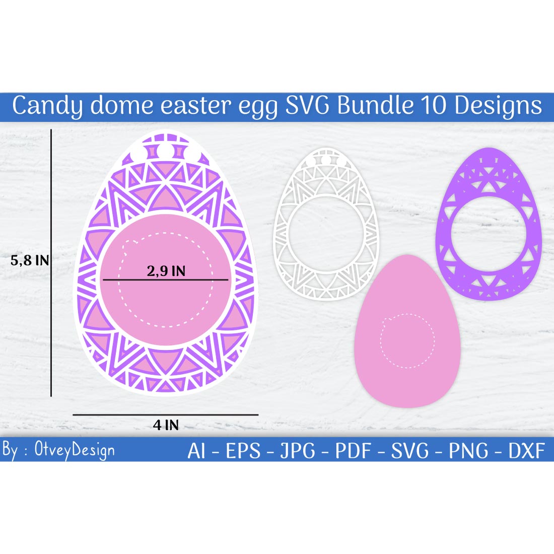 Candy dome easter egg Mandala SVG preview image.