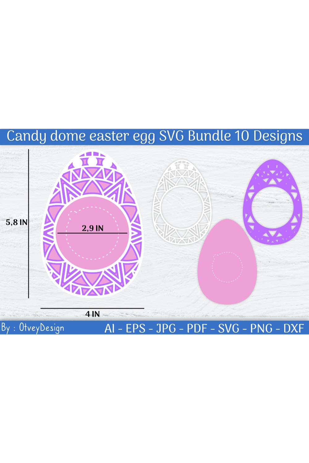 Candy dome easter egg Mandala SVG pinterest preview image.