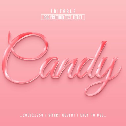 Candy 3D Editable psd Text Effectcover image.